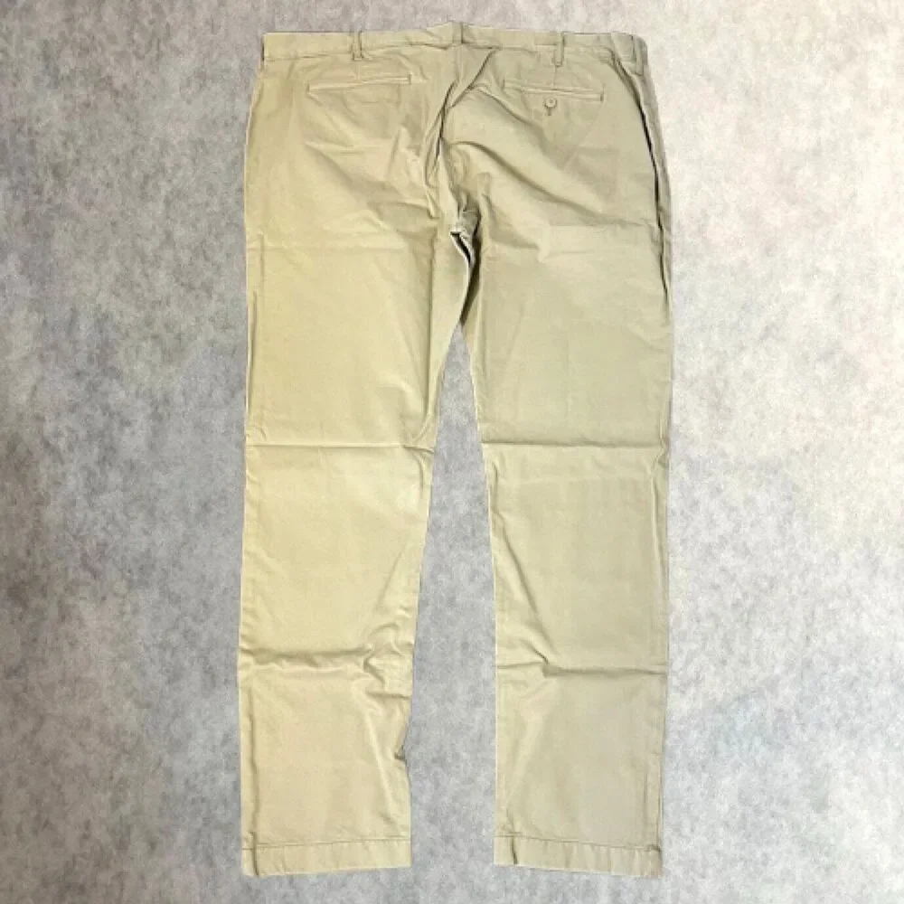 J.Crew 484 Slim Fit Chino Mens 44x34 Beige Flat Front Big & Tall Pants $98 NEW!